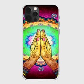 Чехол для iPhone 12 Pro Max с принтом Meditation в Екатеринбурге, Силикон |  | 3d | indian | mandala | арт | йога | медитация | руки | узор | цветы