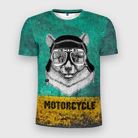 Мужская футболка 3D спортивная с принтом Мотоцикл медведь в Екатеринбурге, 100% полиэстер с улучшенными характеристиками | приталенный силуэт, круглая горловина, широкие плечи, сужается к линии бедра | 3d | motor bicycle | motorbike | motorcycle | авто | автомобильные | водитель | механик | мотоциклист | очки