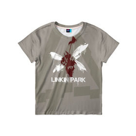 Детская футболка 3D с принтом Linkin Park - Hybrid logos в Екатеринбурге, 100% гипоаллергенный полиэфир | прямой крой, круглый вырез горловины, длина до линии бедер, чуть спущенное плечо, ткань немного тянется | 0x000000123 | chester | hybrid | linkin park | линкин парк