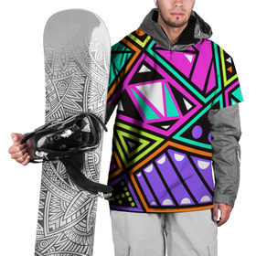 Накидка на куртку 3D с принтом Geometry в Екатеринбурге, 100% полиэстер |  | геометрия | подарок | прикол | принт | яркий