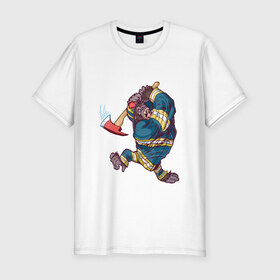 Мужская футболка премиум с принтом Gorilla в Екатеринбурге, 92% хлопок, 8% лайкра | приталенный силуэт, круглый вырез ворота, длина до линии бедра, короткий рукав | Тематика изображения на принте: 