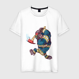 Мужская футболка хлопок с принтом Gorilla в Екатеринбурге, 100% хлопок | прямой крой, круглый вырез горловины, длина до линии бедер, слегка спущенное плечо. | Тематика изображения на принте: 