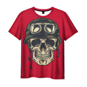 Мужская футболка 3D с принтом Свитер байкера в Екатеринбурге, 100% полиэфир | прямой крой, круглый вырез горловины, длина до линии бедер | бабушка | байк | вязка | пряжа | скелет | скилет | череп