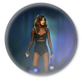 Значок с принтом Selena Gomez в Екатеринбурге,  металл | круглая форма, металлическая застежка в виде булавки | Тематика изображения на принте: selena gomez