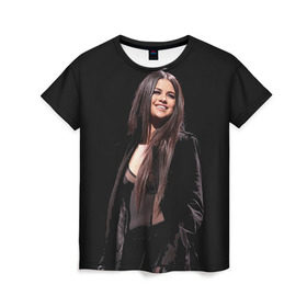 Женская футболка 3D с принтом Selena Gomez в Екатеринбурге, 100% полиэфир ( синтетическое хлопкоподобное полотно) | прямой крой, круглый вырез горловины, длина до линии бедер | Тематика изображения на принте: selena gomez