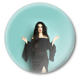 Значок с принтом Selena Gomez в Екатеринбурге,  металл | круглая форма, металлическая застежка в виде булавки | selena gomez