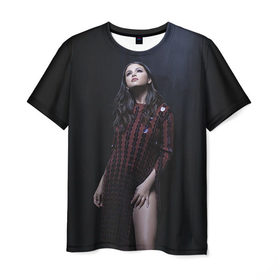 Мужская футболка 3D с принтом Selena Gomez в Екатеринбурге, 100% полиэфир | прямой крой, круглый вырез горловины, длина до линии бедер | selena gomez