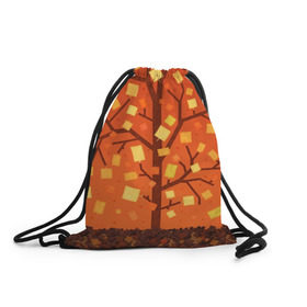 Рюкзак-мешок 3D с принтом Золотая осень в Екатеринбурге, 100% полиэстер | плотность ткани — 200 г/м2, размер — 35 х 45 см; лямки — толстые шнурки, застежка на шнуровке, без карманов и подкладки | ветви | ветка | дерево | древо | лес | листва | листья | осень | природа