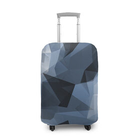 Чехол для чемодана 3D с принтом Camo - Black & Blue (Чёрно-синий камуфляж) в Екатеринбурге, 86% полиэфир, 14% спандекс | двустороннее нанесение принта, прорези для ручек и колес | 0x00000123 | camo | битый | камуфляж | пиксель | синий