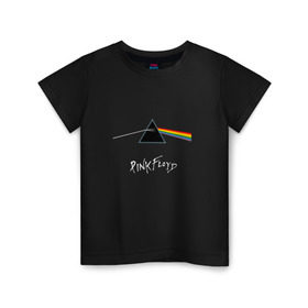 Детская футболка хлопок с принтом Pink Floyd в Екатеринбурге, 100% хлопок | круглый вырез горловины, полуприлегающий силуэт, длина до линии бедер | Тематика изображения на принте: rolling stone | англия | басы | британия | гитара | группа | музыка | песни | пинк флойд | призма | радуга | рок | свет