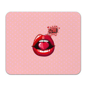 Коврик прямоугольный с принтом Lips в Екатеринбурге, натуральный каучук | размер 230 х 185 мм; запечатка лицевой стороны | Тематика изображения на принте: 3d | love | pop art | арт | губы | девушкам | любовь | поп арт | поцелуй | розовый | сердечки