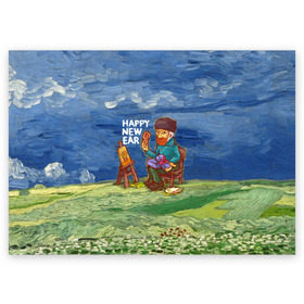 Поздравительная открытка с принтом Винсент Ван Гог в Екатеринбурге, 100% бумага | плотность бумаги 280 г/м2, матовая, на обратной стороне линовка и место для марки
 | вангог | винсент | живопись | картина