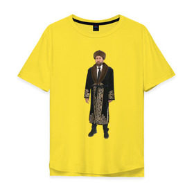 Мужская футболка хлопок Oversize с принтом Кейдж 1 в Екатеринбурге, 100% хлопок | свободный крой, круглый ворот, “спинка” длиннее передней части | Тематика изображения на принте: актер | кейдж в казахстане | мем | николас кейдж