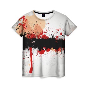 Женская футболка 3D с принтом Рассвет Абстракция в Екатеринбурге, 100% полиэфир ( синтетическое хлопкоподобное полотно) | прямой крой, круглый вырез горловины, длина до линии бедер | абстракция | абстракция красок | брызги | краска | кровь