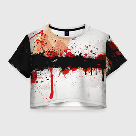 Женская футболка 3D укороченная с принтом Рассвет Абстракция в Екатеринбурге, 100% полиэстер | круглая горловина, длина футболки до линии талии, рукава с отворотами | абстракция | абстракция красок | брызги | краска | кровь
