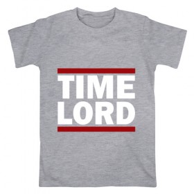 Мужская футболка хлопок с принтом Time Lord в Екатеринбурге, 100% хлопок | прямой крой, круглый вырез горловины, длина до линии бедер, слегка спущенное плечо. | 