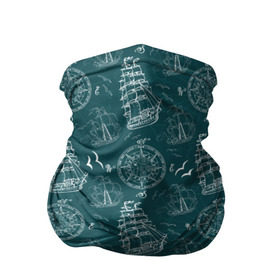 Бандана-труба 3D с принтом Море в Екатеринбурге, 100% полиэстер, ткань с особыми свойствами — Activecool | плотность 150‒180 г/м2; хорошо тянется, но сохраняет форму | карта | компас | корабль | лето | парусник | путешествие | чайка | яхта
