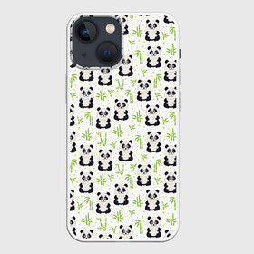 Чехол для iPhone 13 mini с принтом Панда в Екатеринбурге,  |  | медведь | мишка | тростник