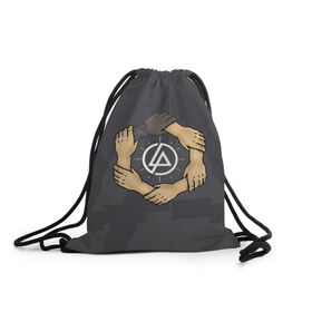 Рюкзак-мешок 3D с принтом Linkin Park в Екатеринбурге, 100% полиэстер | плотность ткани — 200 г/м2, размер — 35 х 45 см; лямки — толстые шнурки, застежка на шнуровке, без карманов и подкладки | 0x000000123 | chester | linkin park | линкин парк