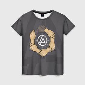 Женская футболка 3D с принтом Linkin Park в Екатеринбурге, 100% полиэфир ( синтетическое хлопкоподобное полотно) | прямой крой, круглый вырез горловины, длина до линии бедер | 0x000000123 | chester | linkin park | линкин парк