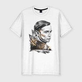 Мужская футболка премиум с принтом Андрей Лысиков в Екатеринбурге, 92% хлопок, 8% лайкра | приталенный силуэт, круглый вырез ворота, длина до линии бедра, короткий рукав | дельфин