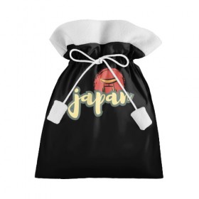 Подарочный 3D мешок с принтом Япония в Екатеринбурге, 100% полиэстер | Размер: 29*39 см | Тематика изображения на принте: азия | новинки | популярное | прикольные | солнце | страна | традиция | турист | черный