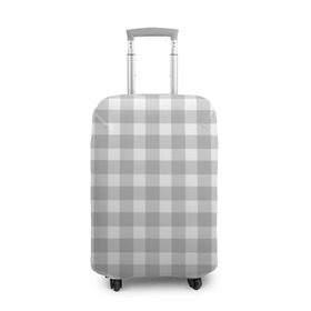 Чехол для чемодана 3D с принтом Grey squares в Екатеринбурге, 86% полиэфир, 14% спандекс | двустороннее нанесение принта, прорези для ручек и колес | белый | клеточка | серый | текстура