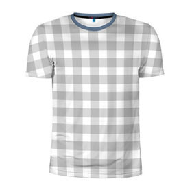Мужская футболка 3D спортивная с принтом Grey squares в Екатеринбурге, 100% полиэстер с улучшенными характеристиками | приталенный силуэт, круглая горловина, широкие плечи, сужается к линии бедра | белый | клеточка | серый | текстура