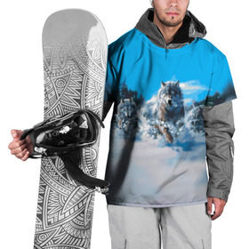 Накидка на куртку 3D с принтом Волчья охота в Екатеринбурге, 100% полиэстер |  | бирюк | волк | волчара | волчица | волчок | глаза | животное | животные | зверь | зима | злость | картина | койот | рисунок | санитар леса | серый | снег | стая | три | хищник | цветной | шакал