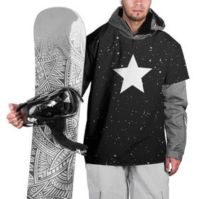 Накидка на куртку 3D с принтом Super Star в Екатеринбурге, 100% полиэстер |  | black | milk | блэк | брызги | звезда | милк | текстура | узор