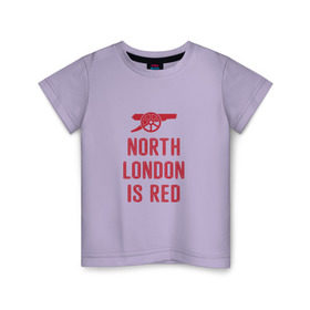 Детская футболка хлопок с принтом North London is Red в Екатеринбурге, 100% хлопок | круглый вырез горловины, полуприлегающий силуэт, длина до линии бедер | Тематика изображения на принте: arsenal | football | арсенал | лондон | спорт | футбол