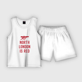 Детская пижама с шортами хлопок с принтом North London is Red в Екатеринбурге,  |  | arsenal | football | арсенал | лондон | спорт | футбол