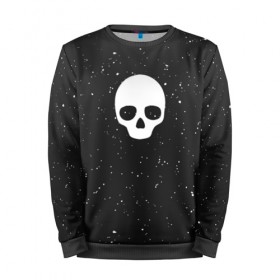 Мужской свитшот 3D с принтом Black Milk Skull Classic в Екатеринбурге, 100% полиэстер с мягким внутренним слоем | круглый вырез горловины, мягкая резинка на манжетах и поясе, свободная посадка по фигуре | 