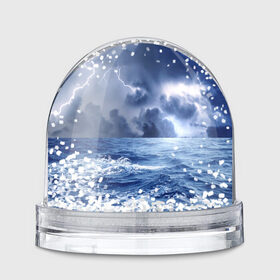 Водяной шар с принтом Шторм в Екатеринбурге, Пластик | Изображение внутри шара печатается на глянцевой фотобумаге с двух сторон | брызги | буря | вода | волны | гроза | капли | красивое | молния | море | непогода | океан | природа | синее | стихия | тучи