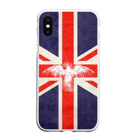 Чехол для iPhone XS Max матовый с принтом Флаг Англии с белым орлом в Екатеринбурге, Силикон | Область печати: задняя сторона чехла, без боковых панелей | london | англия | белый | брызги | великобритания | империя | клякса | крылья | лондон | необычный | объеденное королевство | орел | птица | символ | сокол | туманный альбион | флаг