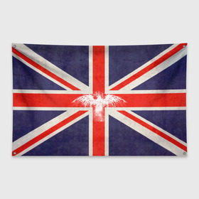 Флаг-баннер с принтом Флаг Англии с белым орлом в Екатеринбурге, 100% полиэстер | размер 67 х 109 см, плотность ткани — 95 г/м2; по краям флага есть четыре люверса для крепления | london | англия | белый | брызги | великобритания | империя | клякса | крылья | лондон | необычный | объеденное королевство | орел | птица | символ | сокол | туманный альбион | флаг