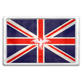 Магнит 45*70 с принтом Флаг Англии с белым орлом в Екатеринбурге, Пластик | Размер: 78*52 мм; Размер печати: 70*45 | london | англия | белый | брызги | великобритания | империя | клякса | крылья | лондон | необычный | объеденное королевство | орел | птица | символ | сокол | туманный альбион | флаг