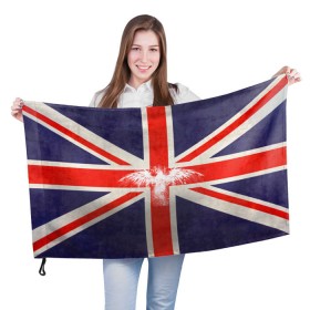 Флаг 3D с принтом Флаг Англии с белым орлом в Екатеринбурге, 100% полиэстер | плотность ткани — 95 г/м2, размер — 67 х 109 см. Принт наносится с одной стороны | london | англия | белый | брызги | великобритания | империя | клякса | крылья | лондон | необычный | объеденное королевство | орел | птица | символ | сокол | туманный альбион | флаг