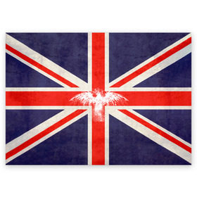 Поздравительная открытка с принтом Флаг Англии с белым орлом в Екатеринбурге, 100% бумага | плотность бумаги 280 г/м2, матовая, на обратной стороне линовка и место для марки
 | london | англия | белый | брызги | великобритания | империя | клякса | крылья | лондон | необычный | объеденное королевство | орел | птица | символ | сокол | туманный альбион | флаг