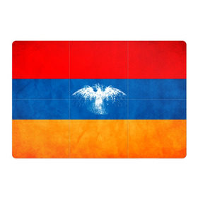 Магнитный плакат 3Х2 с принтом Флаг Армении с белым орлом в Екатеринбурге, Полимерный материал с магнитным слоем | 6 деталей размером 9*9 см | айастан | армения | белый | босеан | брызги | ереван | знамя | империя | клякса | крылья | кумач | необычный | орел | пойс | птица | символ | сокол | стяг | флаг | хайастан | штандарт
