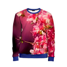 Детский свитшот 3D с принтом Сакура в Екатеринбурге, 100% полиэстер | свободная посадка, прямой крой, мягкая тканевая резинка на рукавах и понизу свитшота | 3d | flower | nature | pink | sakura | весна | деревья | природа | розовый | сакура | цветы | япония