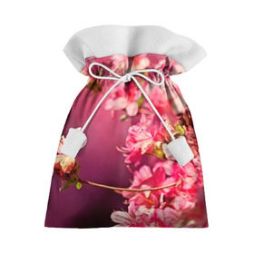 Подарочный 3D мешок с принтом Сакура в Екатеринбурге, 100% полиэстер | Размер: 29*39 см | Тематика изображения на принте: 3d | flower | nature | pink | sakura | весна | деревья | природа | розовый | сакура | цветы | япония