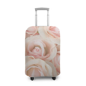 Чехол для чемодана 3D с принтом Pink roses в Екатеринбурге, 86% полиэфир, 14% спандекс | двустороннее нанесение принта, прорези для ручек и колес | розовый | розы