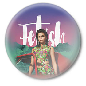 Значок с принтом Selena Gomez в Екатеринбурге,  металл | круглая форма, металлическая застежка в виде булавки | selena gomez