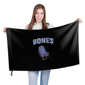 Флаг 3D с принтом Bones в Екатеринбурге, 100% полиэстер | плотность ткани — 95 г/м2, размер — 67 х 109 см. Принт наносится с одной стороны | bones