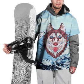 Накидка на куртку 3D с принтом Хаски в Екатеринбурге, 100% полиэстер |  | at | bowwow | dog | hound | pooch | арт | гончая | гончая собака | горы | деревья | лес | снег | собака | хаски | холод