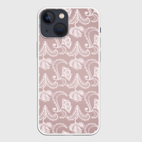 Чехол для iPhone 13 mini с принтом Кружева в Екатеринбурге,  |  | lace | кружева | кружево | нежность | узор | цветы