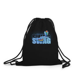 Рюкзак-мешок 3D с принтом Rainbow Dash Swag в Екатеринбурге, 100% полиэстер | плотность ткани — 200 г/м2, размер — 35 х 45 см; лямки — толстые шнурки, застежка на шнуровке, без карманов и подкладки | my little pony | пони | радуга