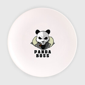 Тарелка 3D с принтом Panda Boss в Екатеринбурге, фарфор | диаметр - 210 мм
диаметр для нанесения принта - 120 мм | Тематика изображения на принте: банда | большой | босс | важный | главарь | главный | директор | крутой | круче всех | лидер | мех | панда | россия | русский | самый | супер | трубка | шуба
