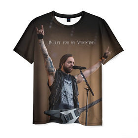 Мужская футболка 3D с принтом Bullet For My Valentine в Екатеринбурге, 100% полиэфир | прямой крой, круглый вырез горловины, длина до линии бедер | matthew tuck | мэттью так | пуля для моей возлюбленной
